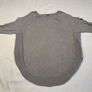 Express Light Gray Crewneck Knit Sweater